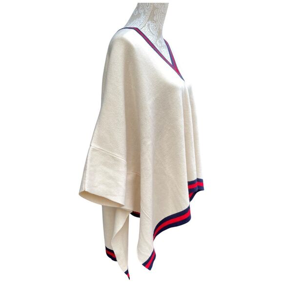 Tuckernuck Camden Sweater Poncho Cream One Size Cozy Preppy Lagenlook Pullover - Picture 9 of 13